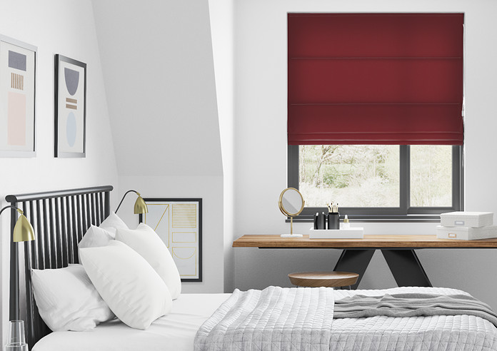 Faux Suede, Red - Roman Blind - Image 3